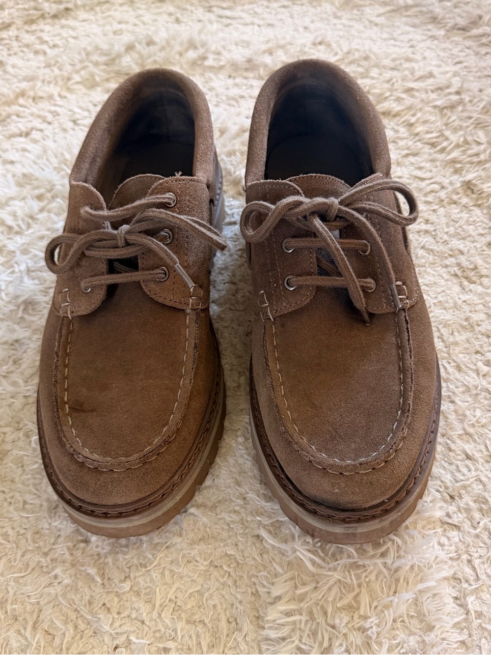 Zara Men's Brown Suede Lace-Up Casual Shoes